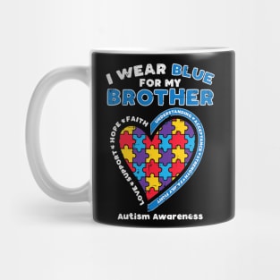 Puzzle I Wear Blue For My Brother Autism Awareness Family Mug